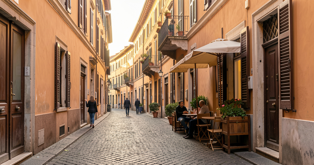 Rue du quartier Monti pour choisir où dormir à Rome selon son séjour