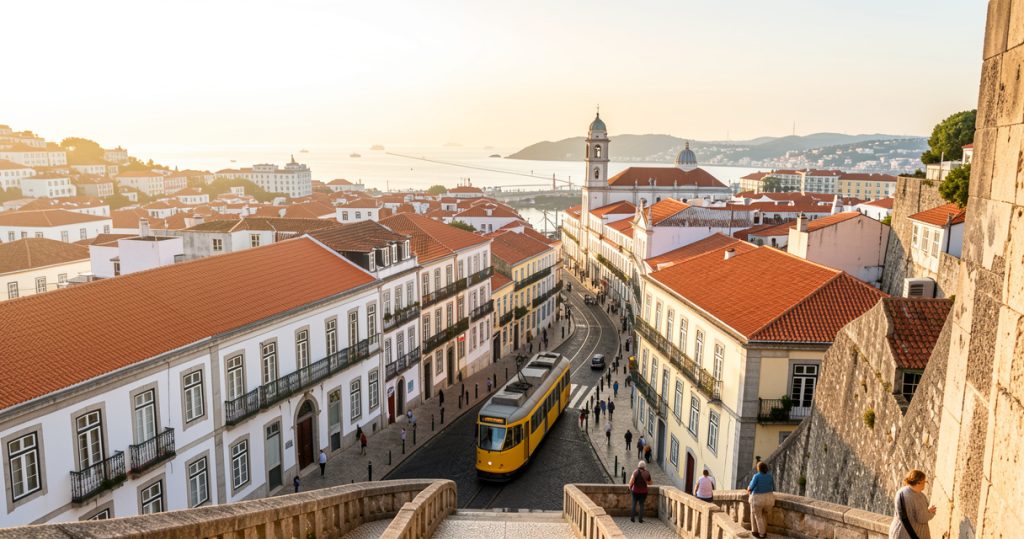 Vue de Lisbonne et du Tage pour organiser un itinéraire de quatre jours