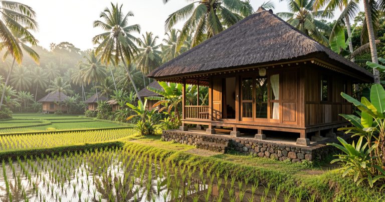 Hébergement au milieu des rizières pour choisir où dormir à Bali