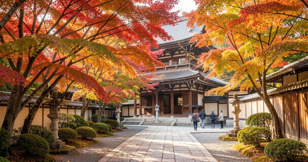 Temple et érables rouges pour choisir quand partir à Kyoto